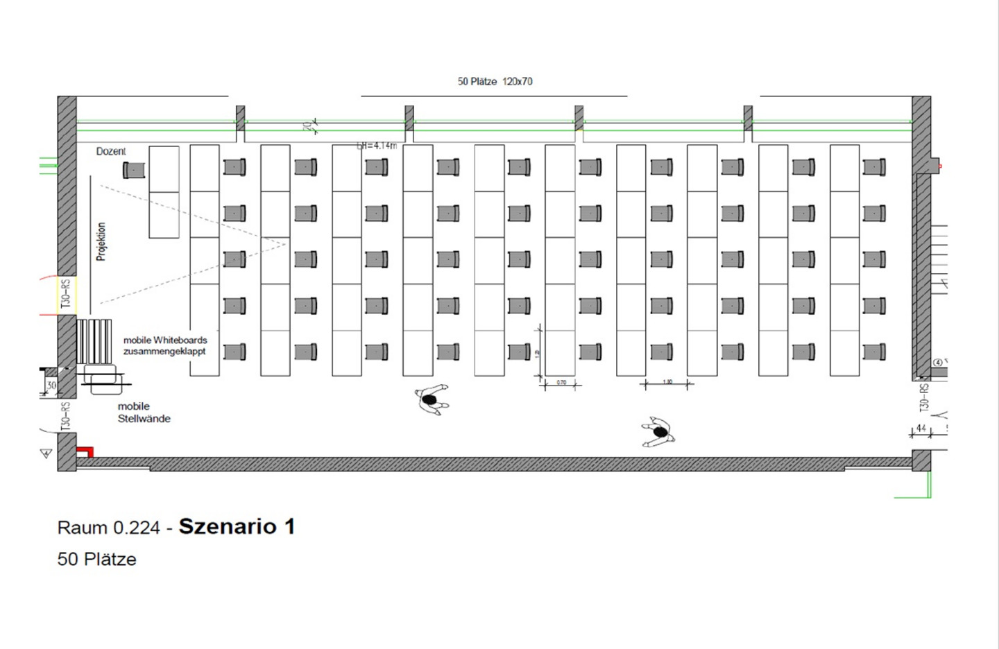 Möblierungsszenario 1 - WiSo Veranstaltungsräume Seminarraum 0.224